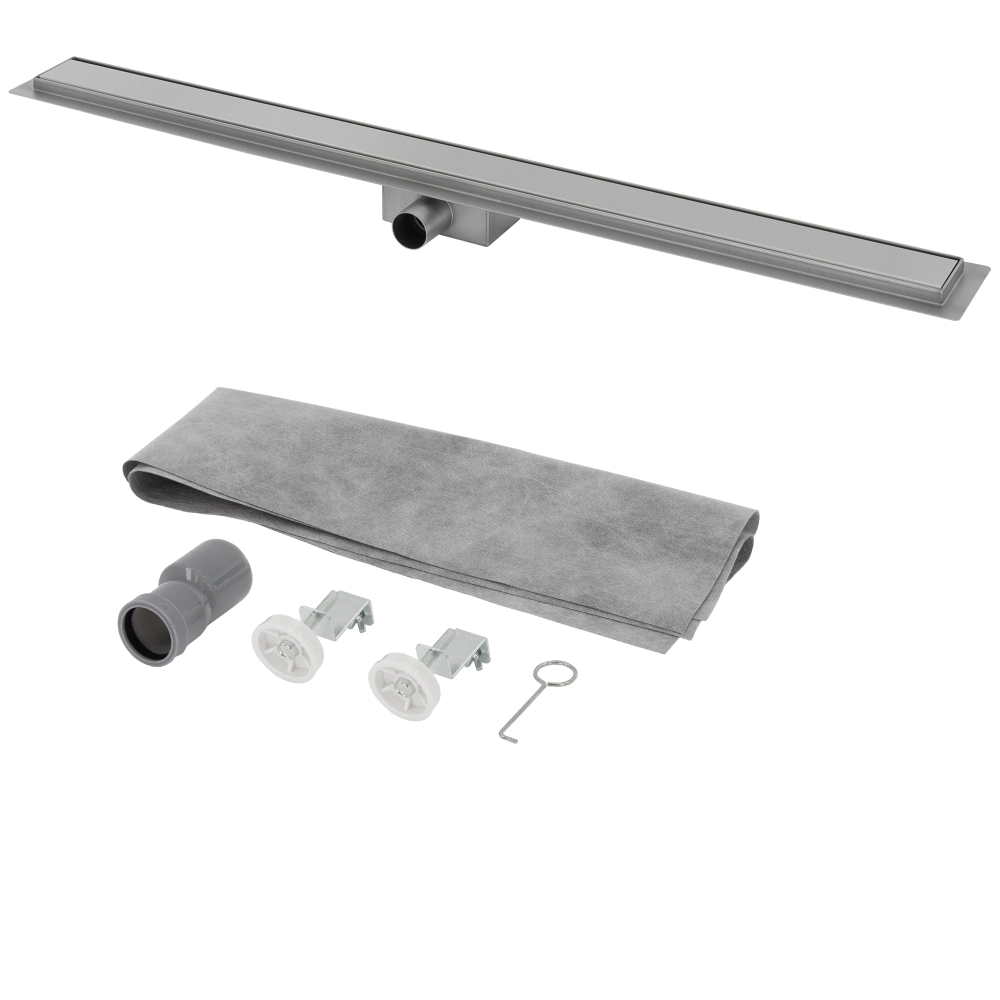 ML-Design caniveau douche 90 cm inox argent fermé