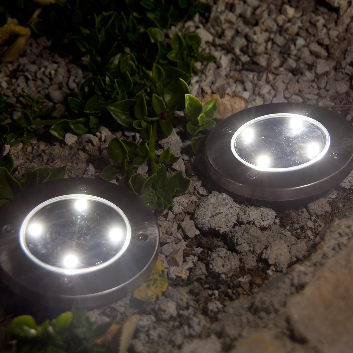 Red Deco Decky spots solaires x8 inox rond LED blanc 12cm