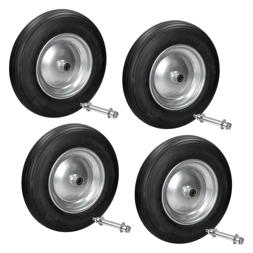 ECD Germany Garten lot 4 roues brouette PU 3.50-8 noir increvable