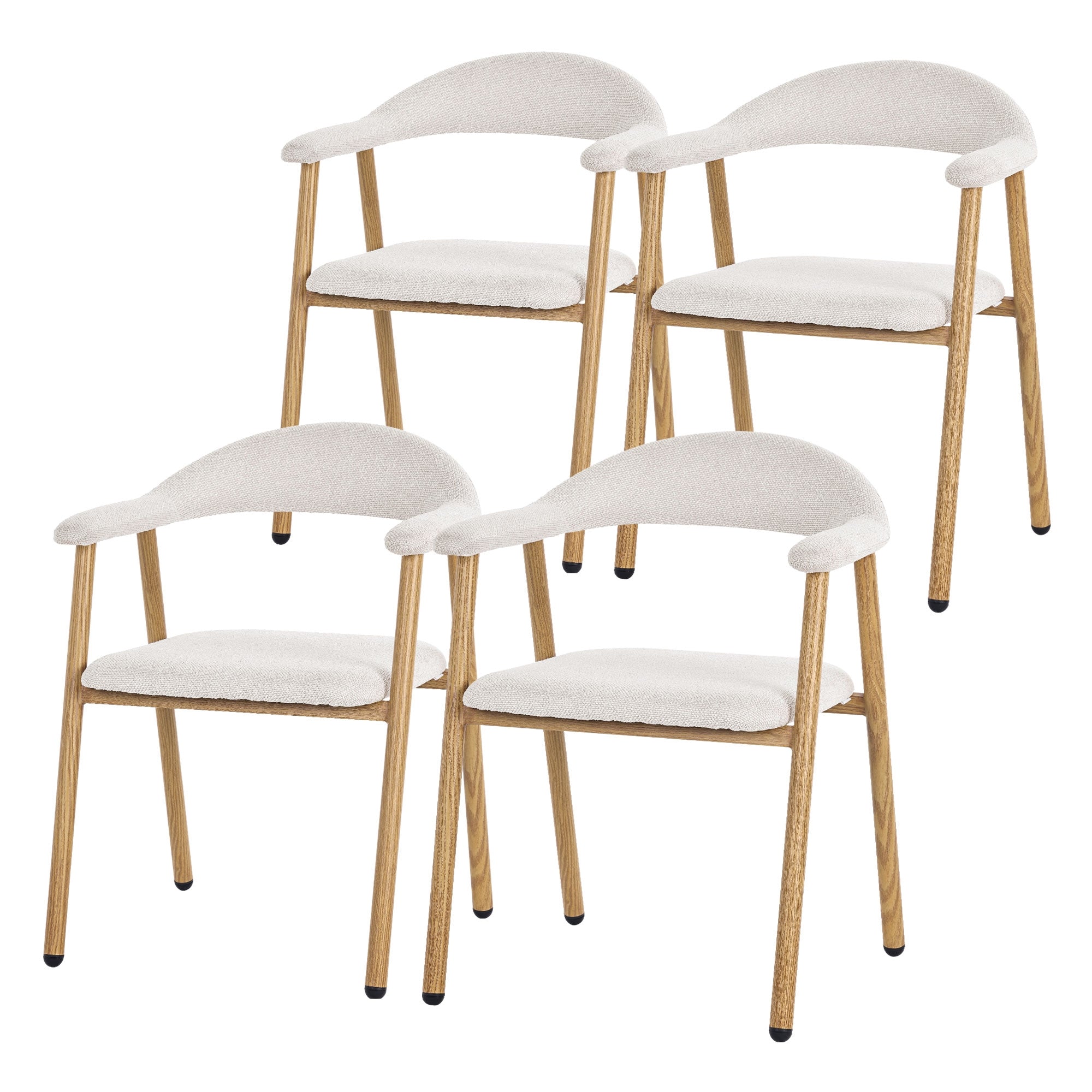 ML-Design chaise salle à manger grise tissu lot 2 dossier