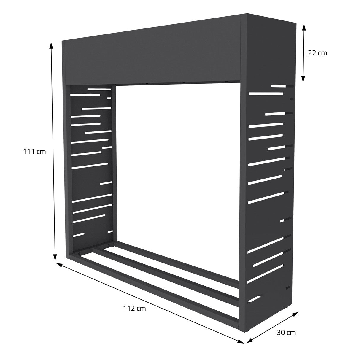 ECD Germany Garten porte-bûches 112x111 cm anthracite avec jardinière