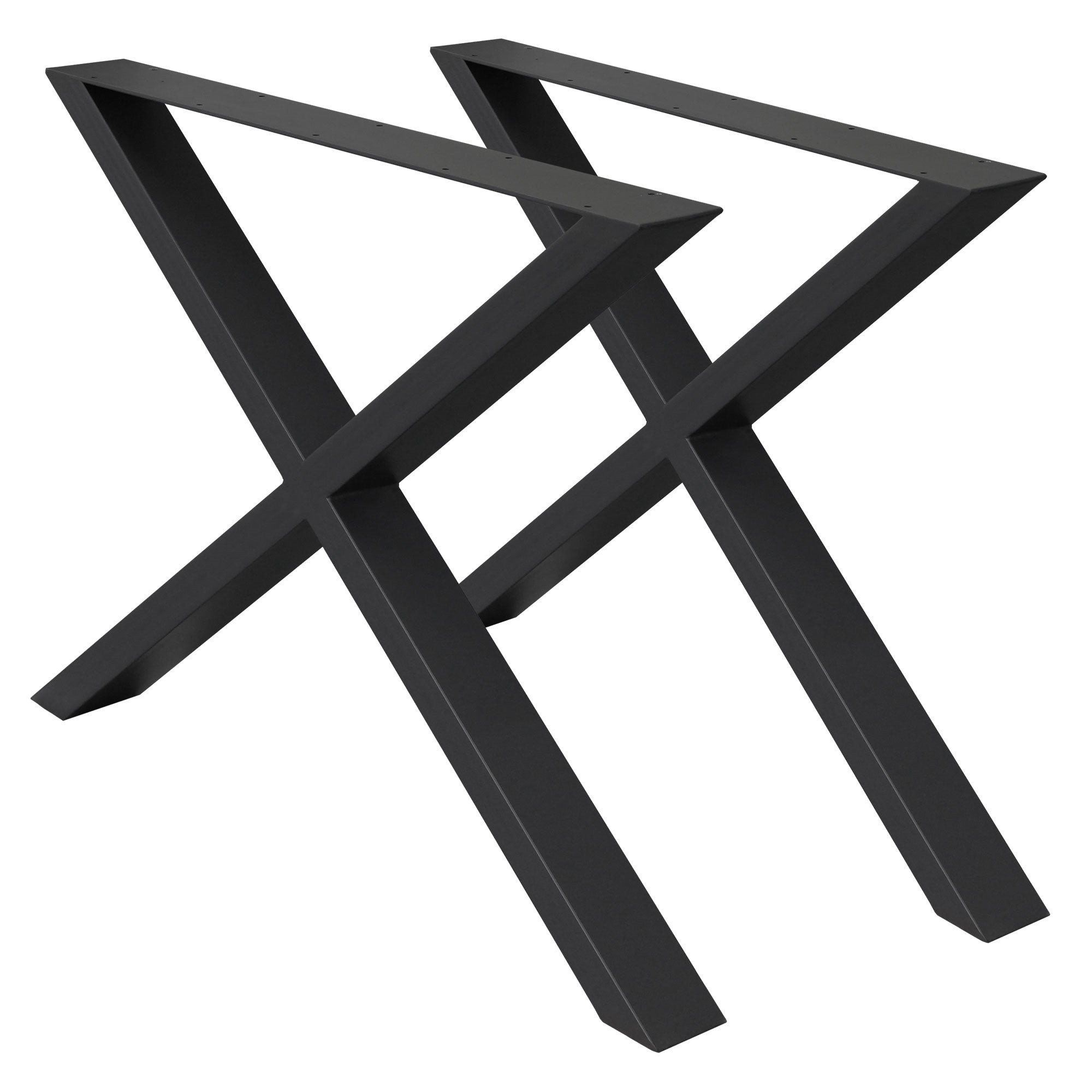 ECD Germany pieds table X-design acier noir 60x72 cm lot de 2