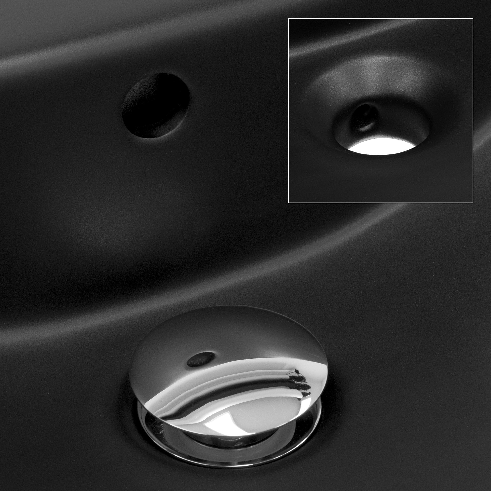 LuxeBath vasque à poser noire céramique 61 cm avec bonde