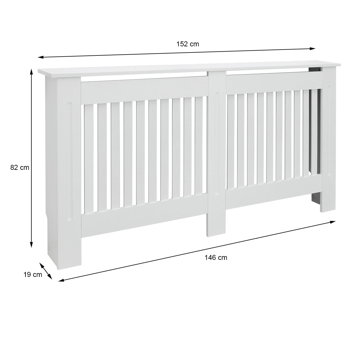 ECD Germany Heizungen cache radiateur blanc 152x19x82 MDF