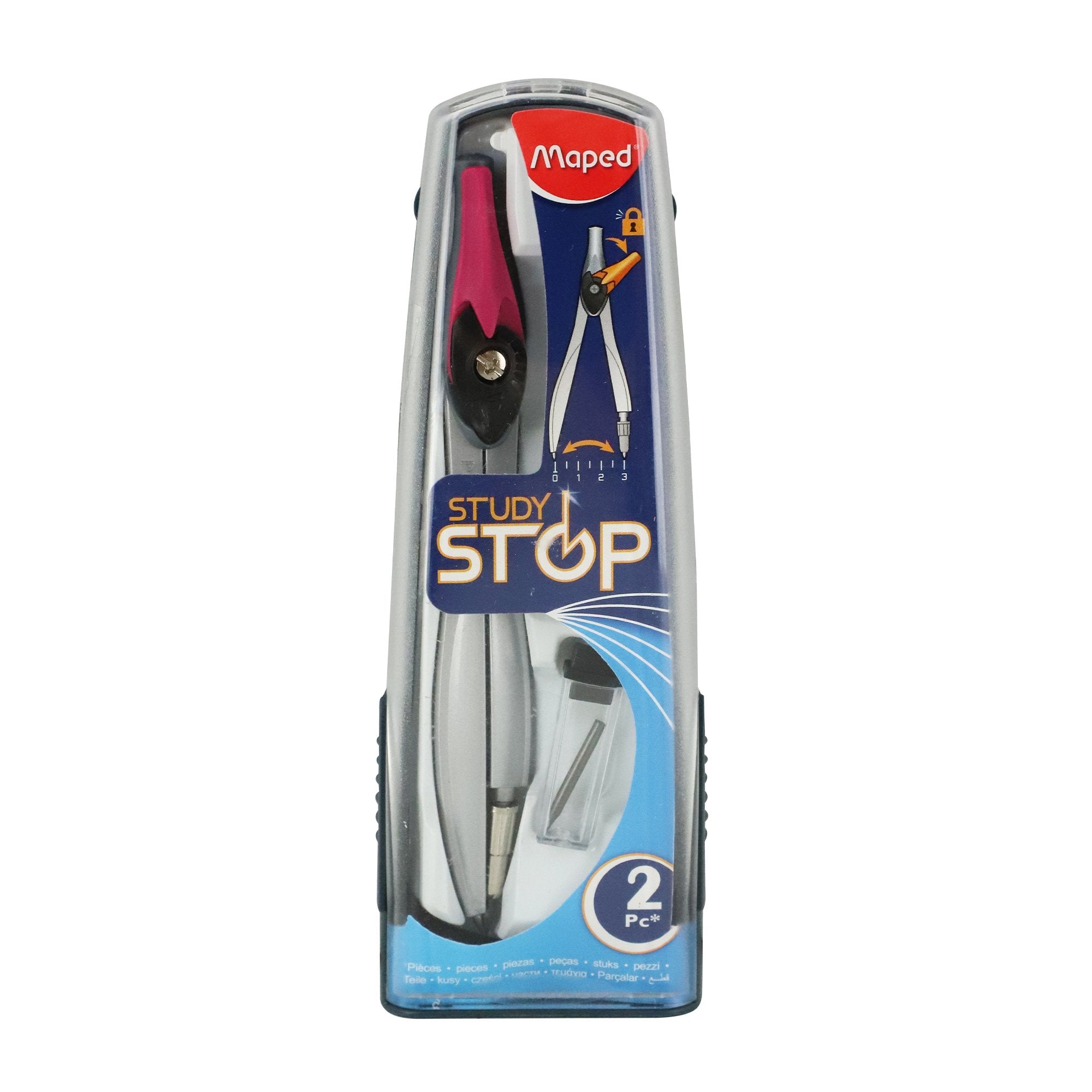 Maped Study Stop coffret compas à mine blocage sécurisé