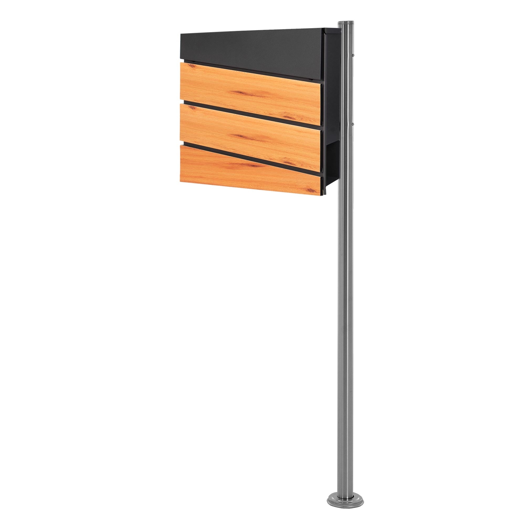 ECD Germany Boîte aux Lettres sur Pied Acier Argent 120cm