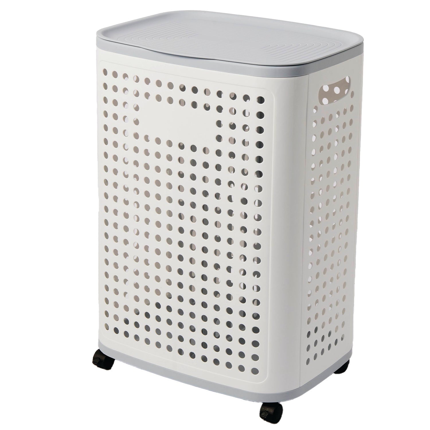 Red Deco Lars panier à linge 60L plastique couvercle roulettes