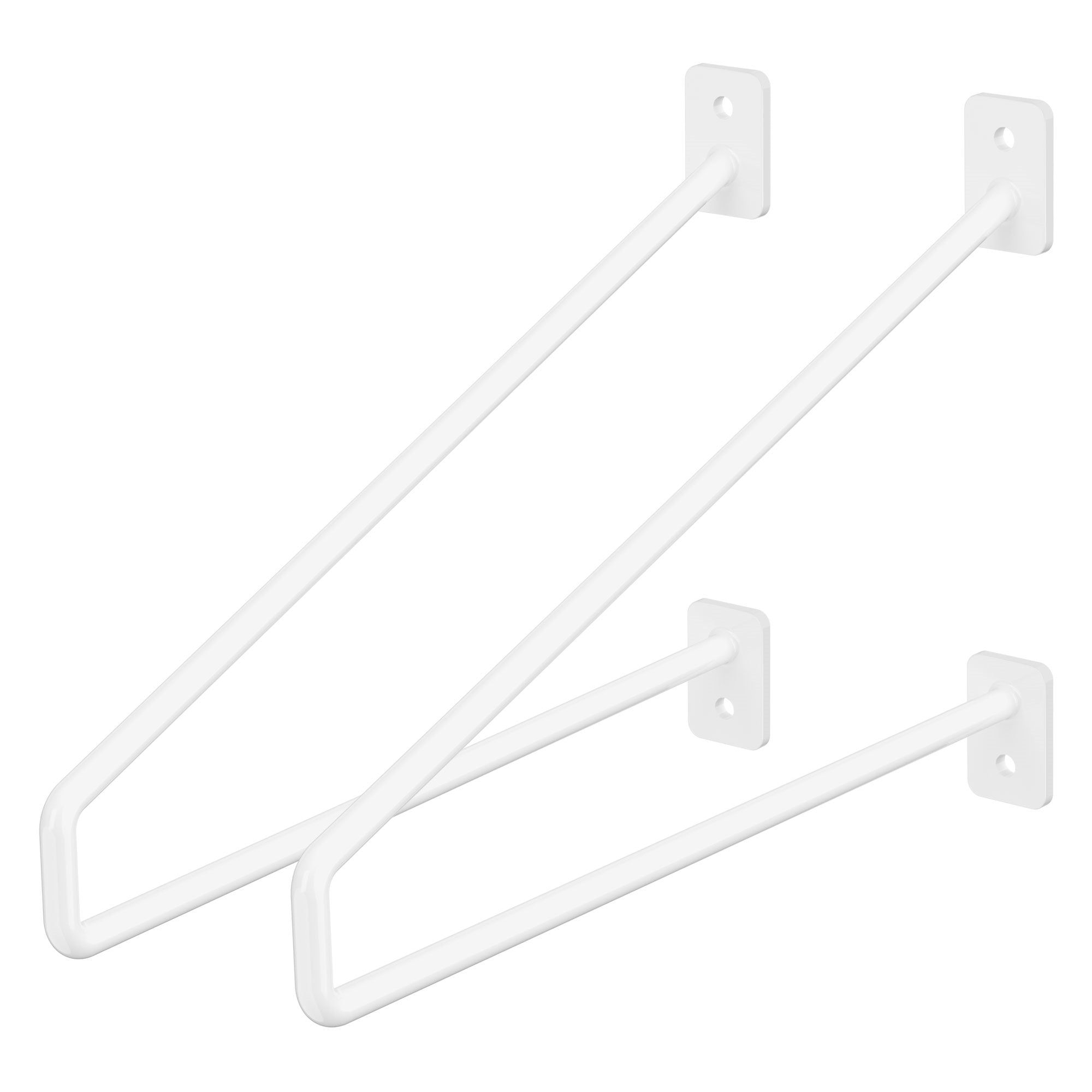 ECD Möbel Consoles murales acier argent blanc x2 220/265 mm
