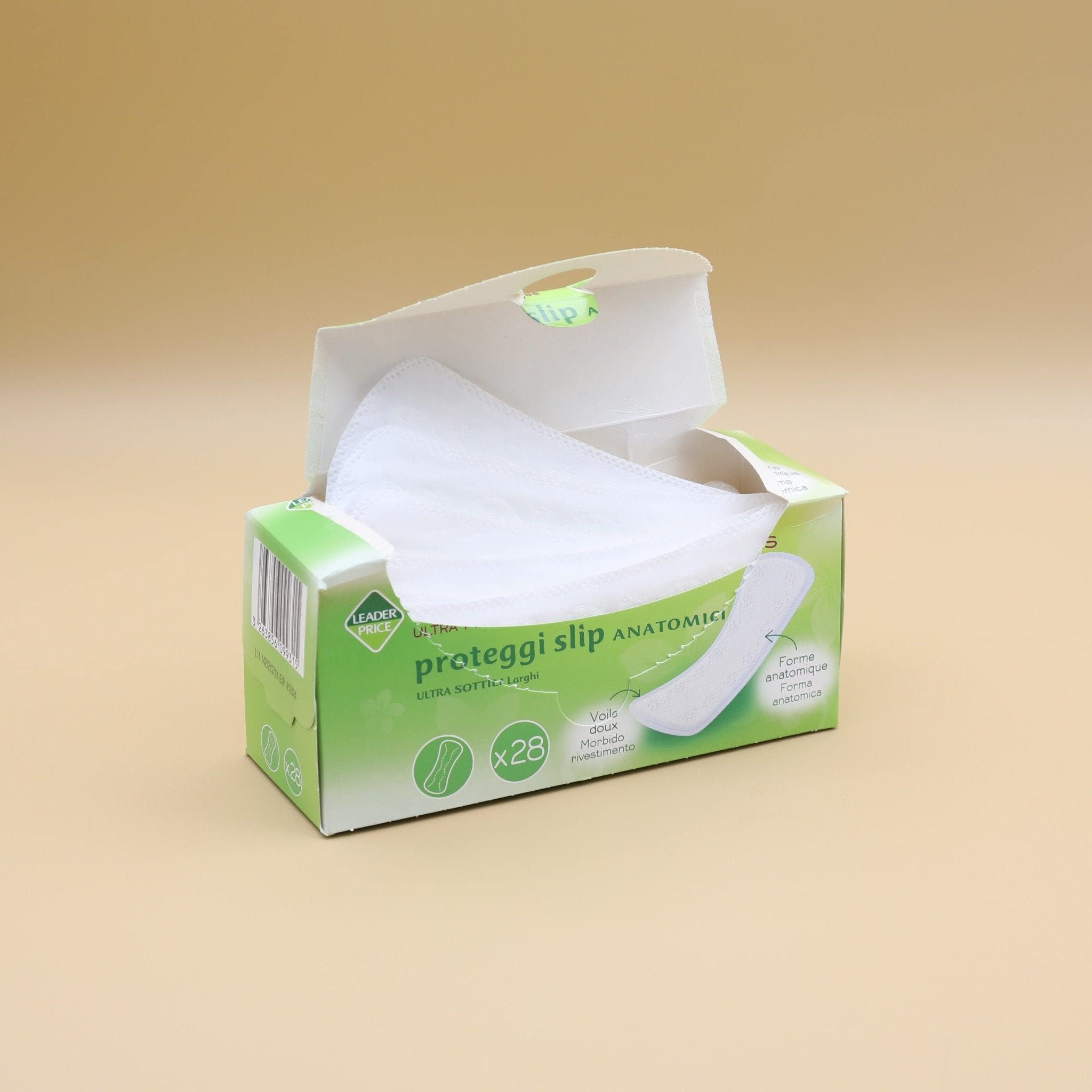 Leader Price Protège-slips anatomiques larges x28 ultra-mince