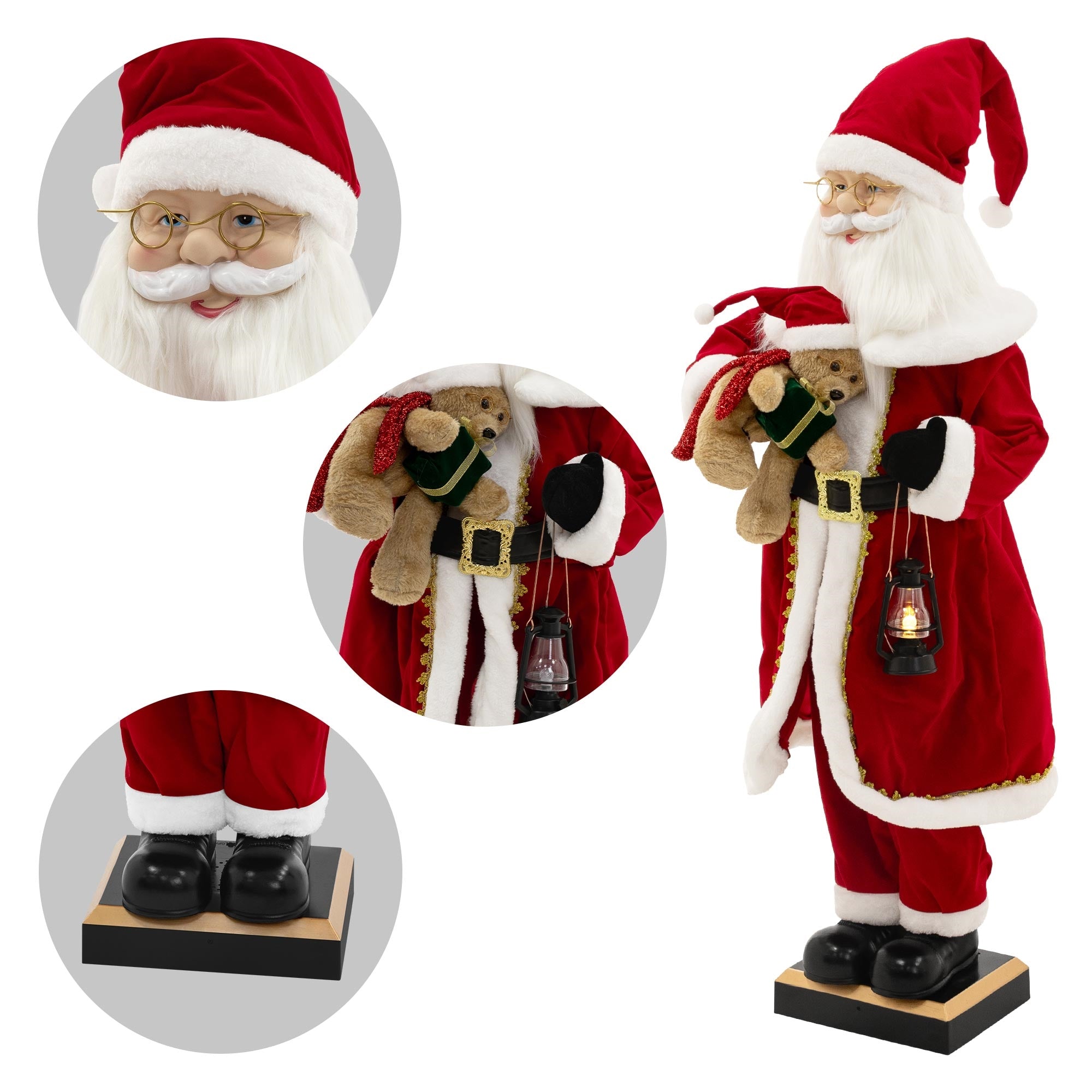 ECD Germany père noël lumineux 120 cm LED musique
