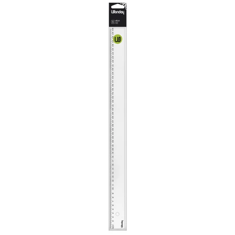 Safe Tool Règle plate cristal 50 cm scolaire