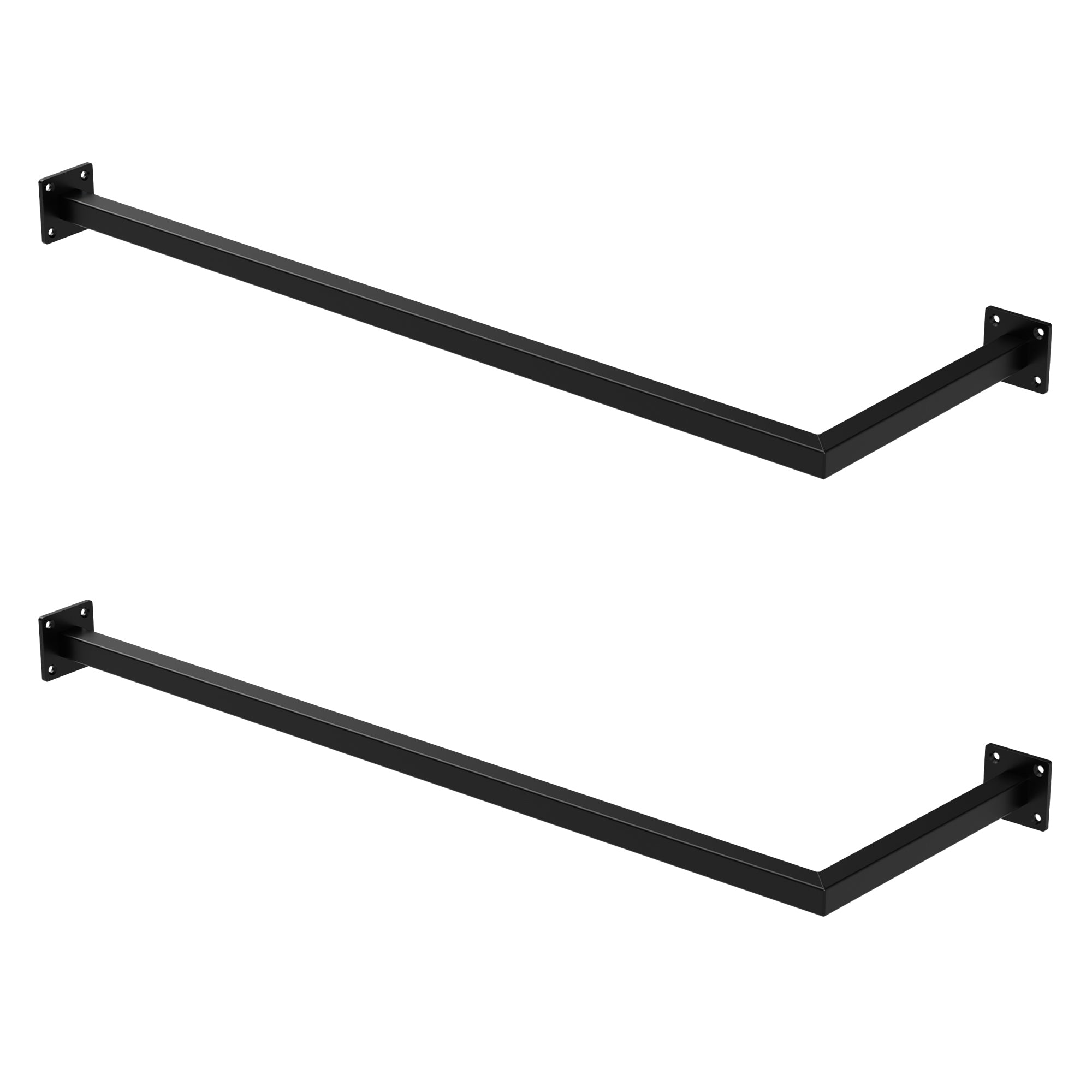 ECD Germany Möbel tringle penderie murale noir 30x90 cm lot de 2 acier