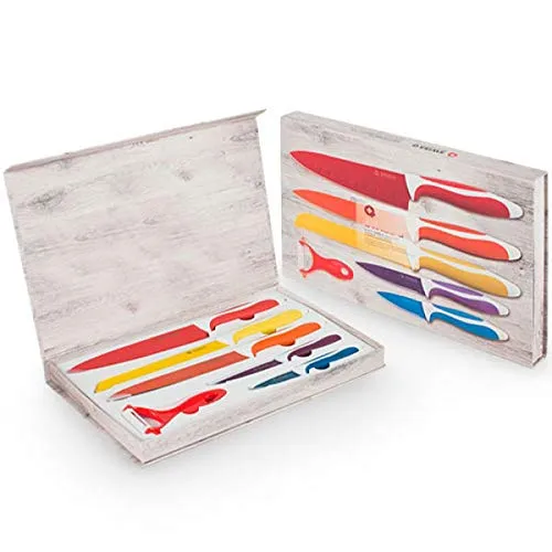Shop-Story Set 5 Couteaux Cuisine Inox Céramique + Économe