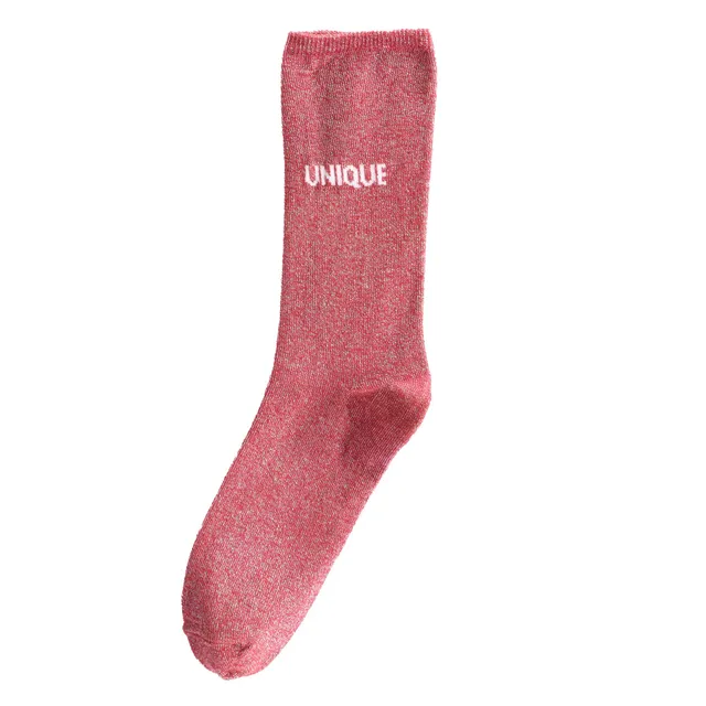 Stokomani Mode chaussette à message chaussettes rose foncé 36/41