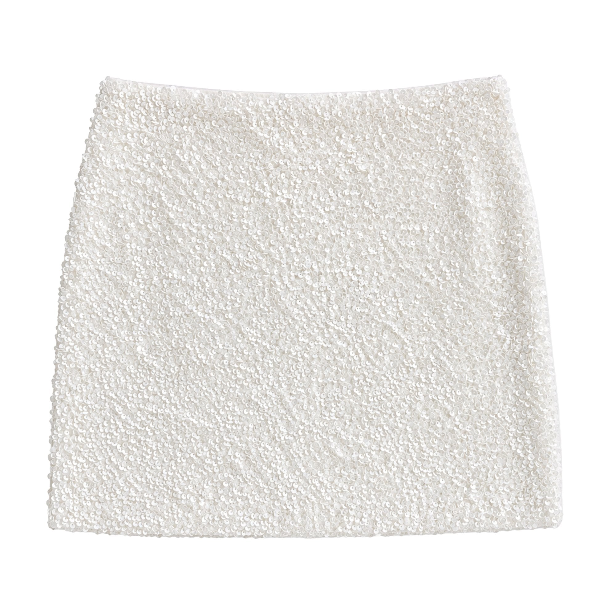 Stokomani Jupe en sequin blanche brillante soirée femme