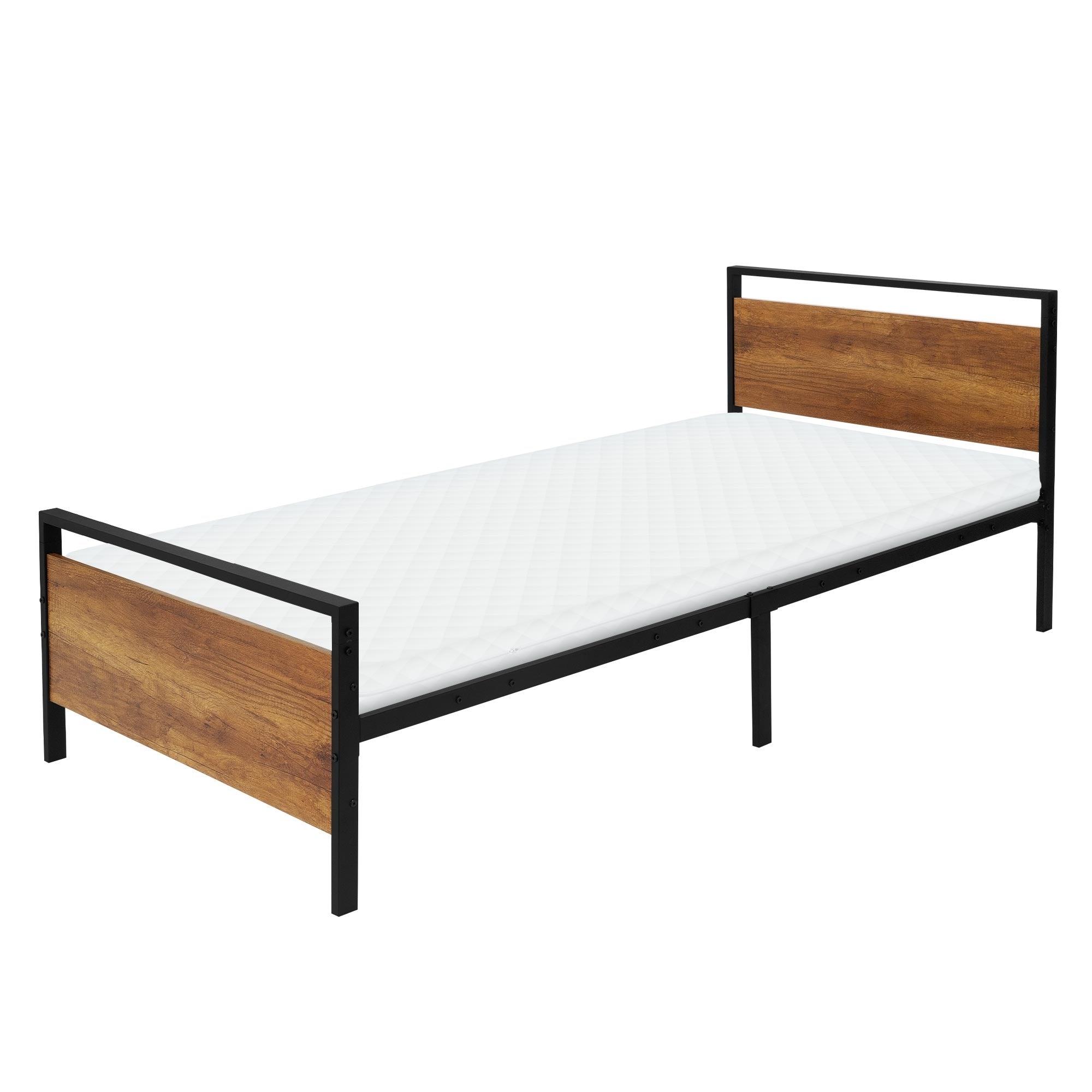ECD Germany ML-Design lit métal 140x200 avec sommier tête bois