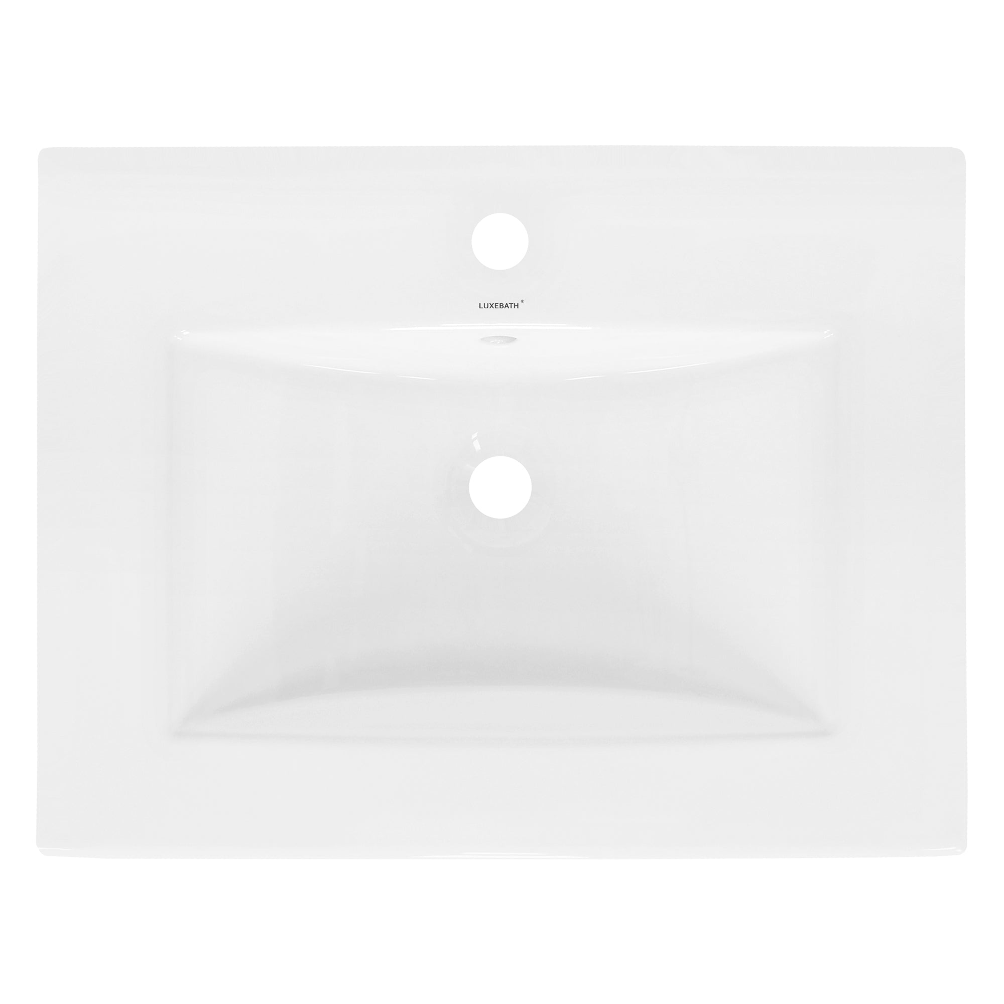 LuxeBath Lavabo céramique blanc 61 cm + bonde argent