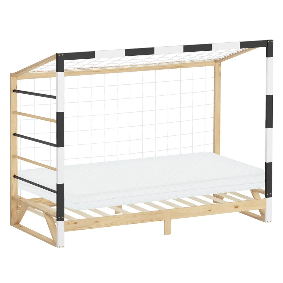 ECD Germany Kinder lit but de foot 90x200 matelas 10 cm pin
