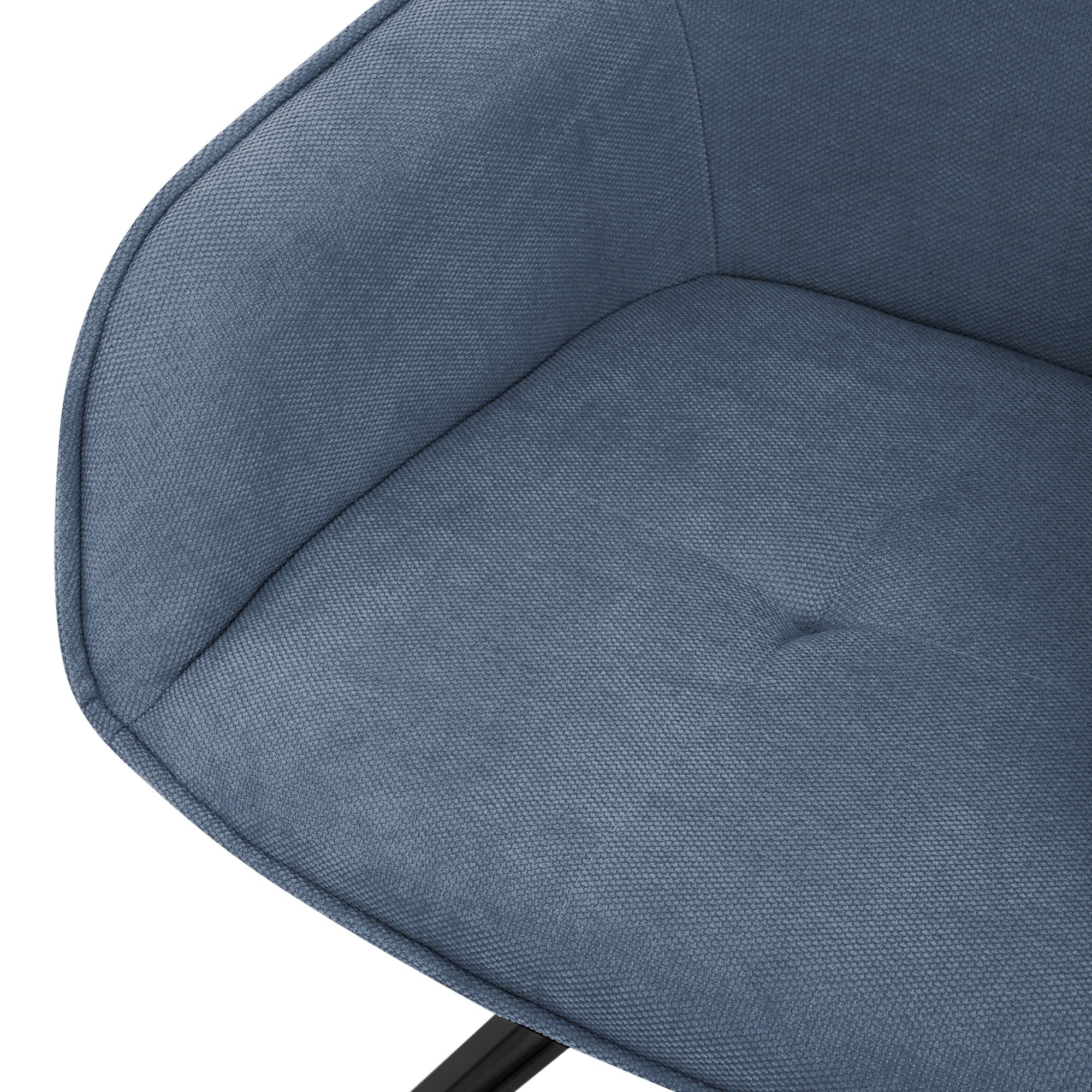 ECD Germany Möbel chaise pivotante bleue tissu 84,5 cm