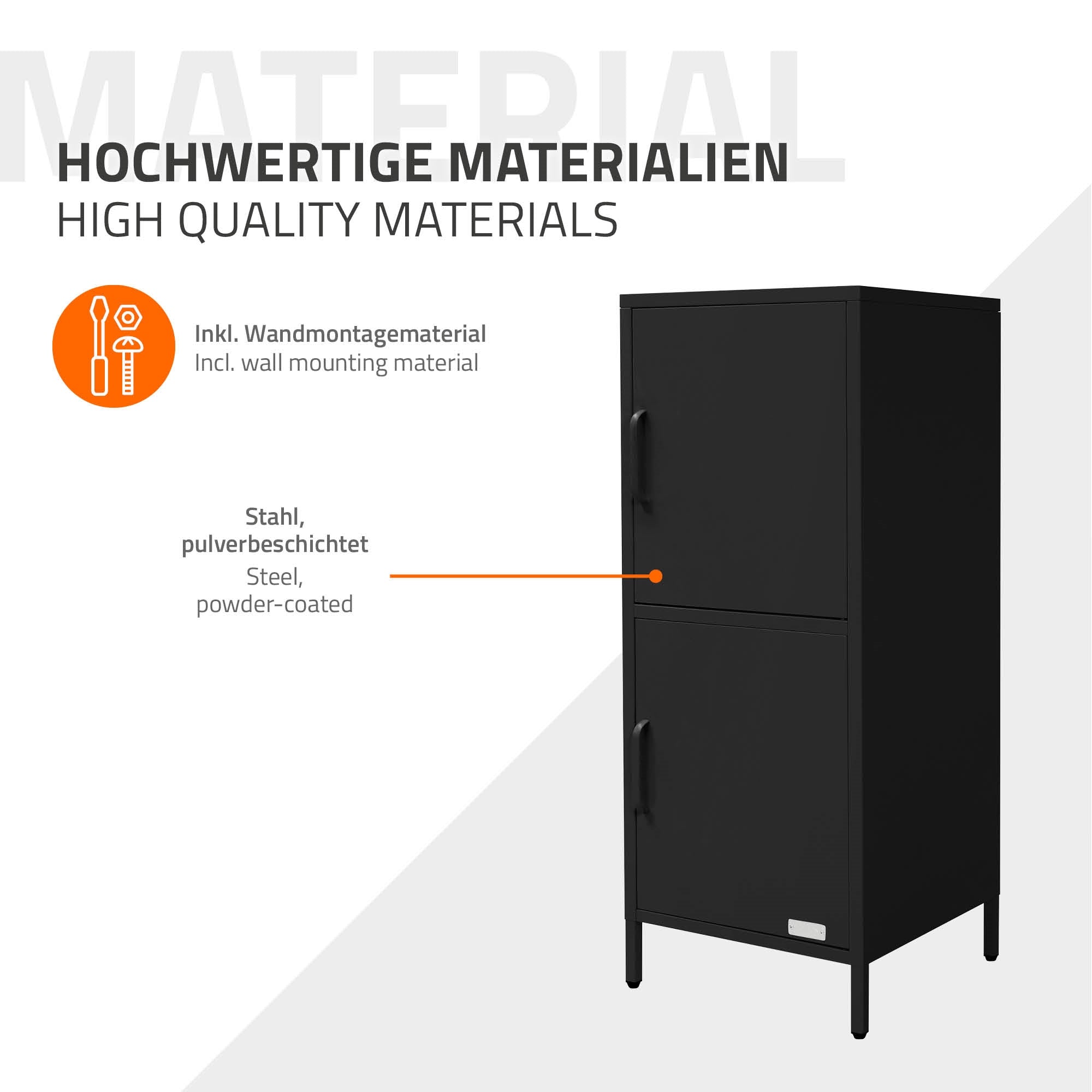 ECD Germany ML-Design armoire métal 2 portes 40x101,5x40 cm