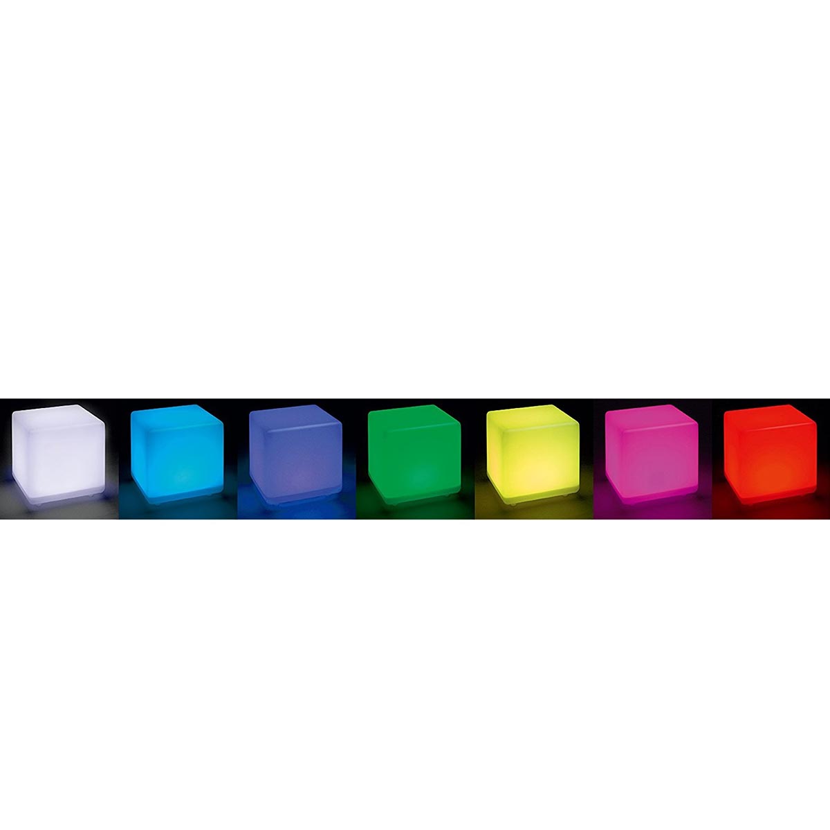 Red Deco Casy cube solaire lumineux multicolore H30cm
