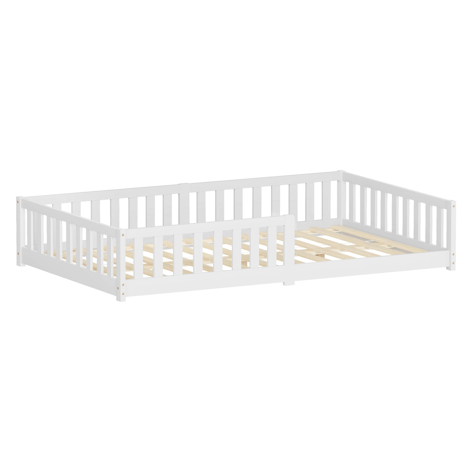 ECD Kinder Lit Enfant 120x200 Blanc Pin avec Sommier