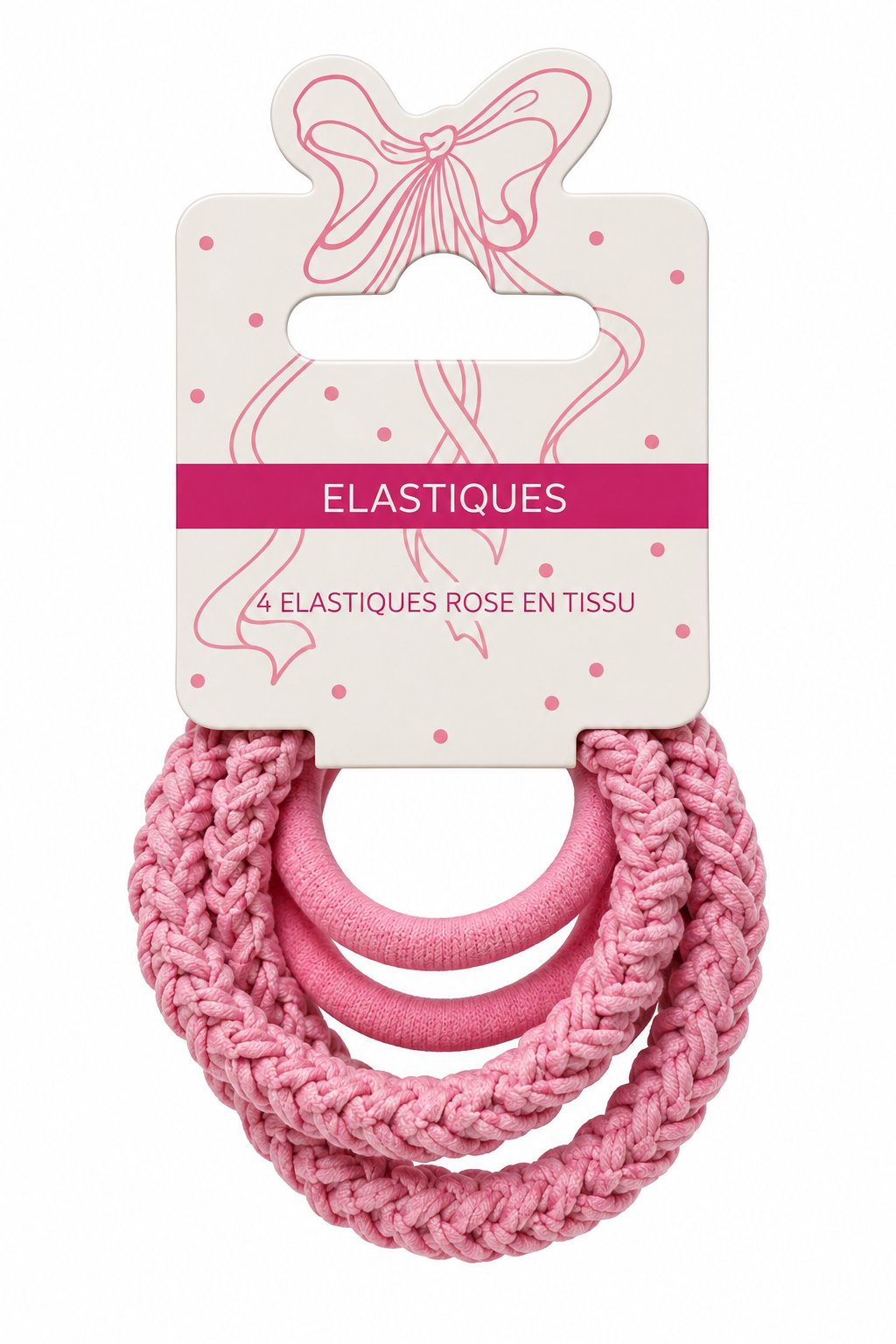 Stokomani Beauté et bien-être lot 4 élastiques cheveux tissu roses