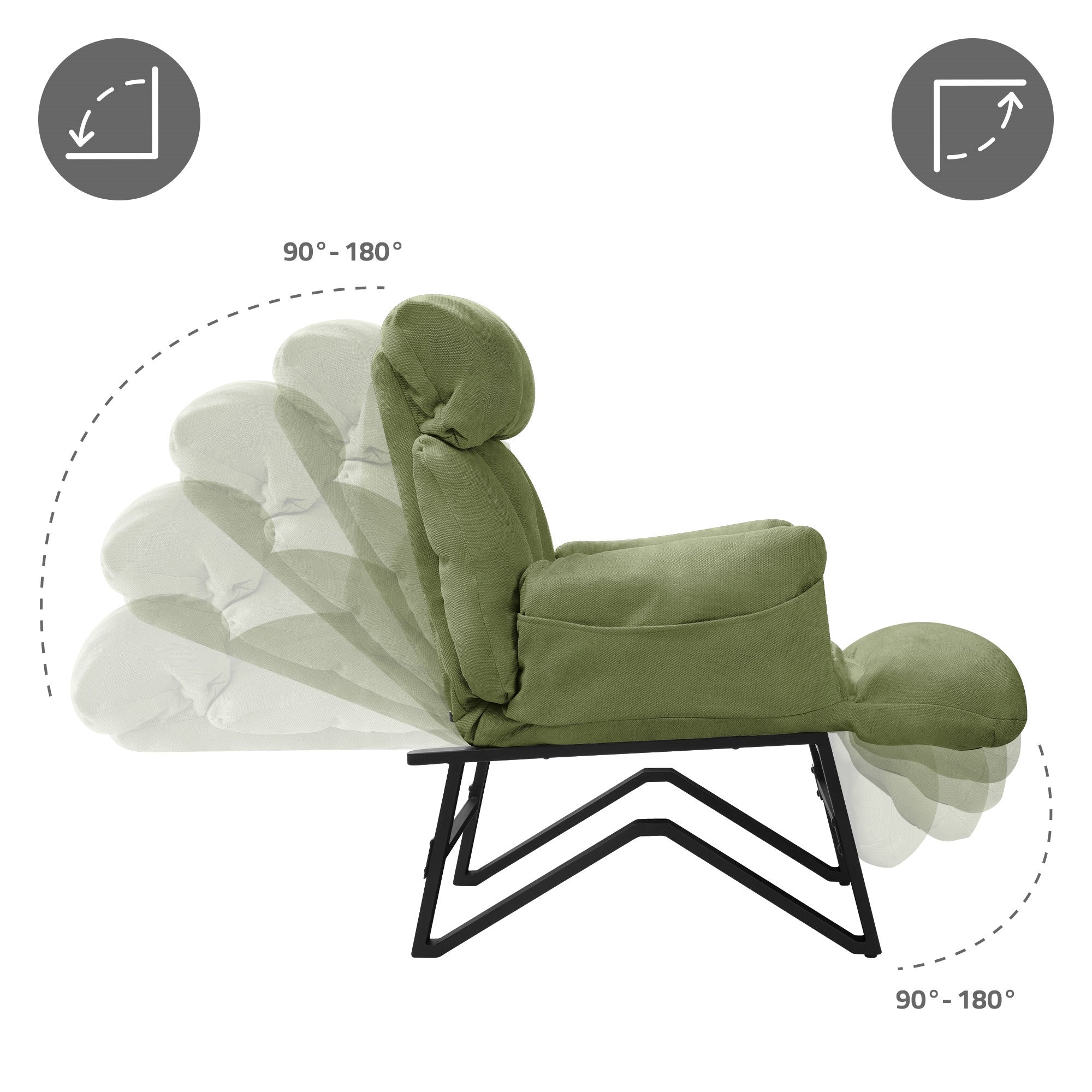 ECD Germany Möbel Loungesessel relax fauteuil vert lin