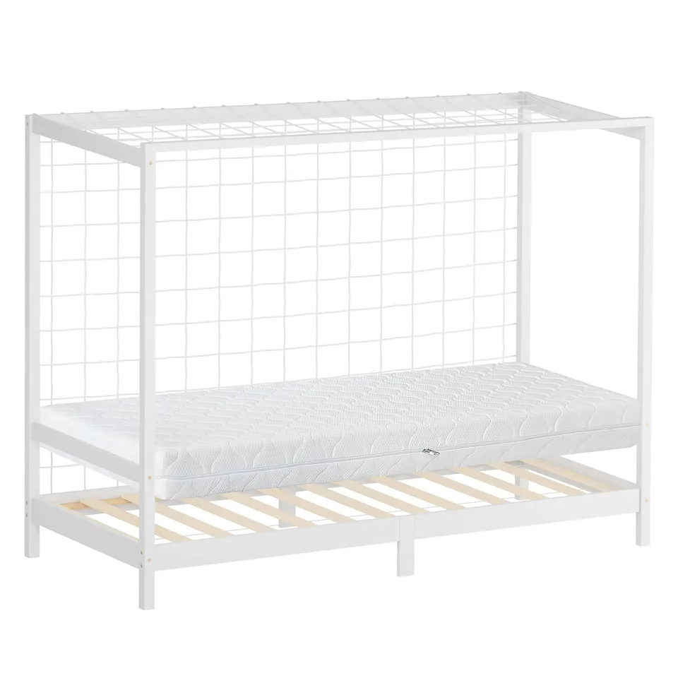 ECD Germany Kinder lit enfant but de foot 90x200 blanc matelas