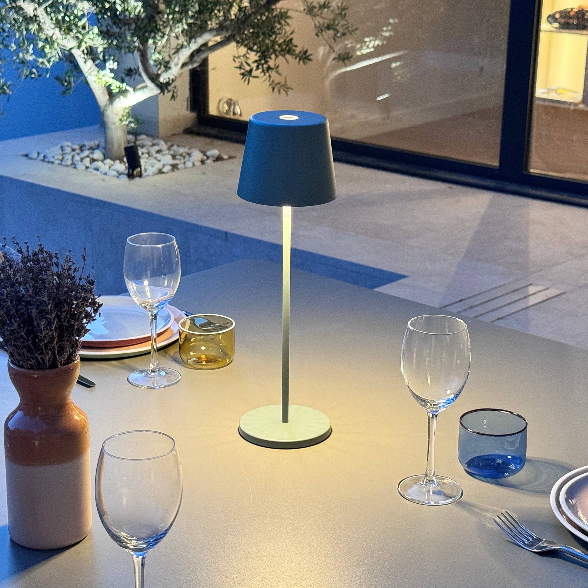 Red Deco Kelly Olive lampes table sans fil alu lot 6 H38 cm