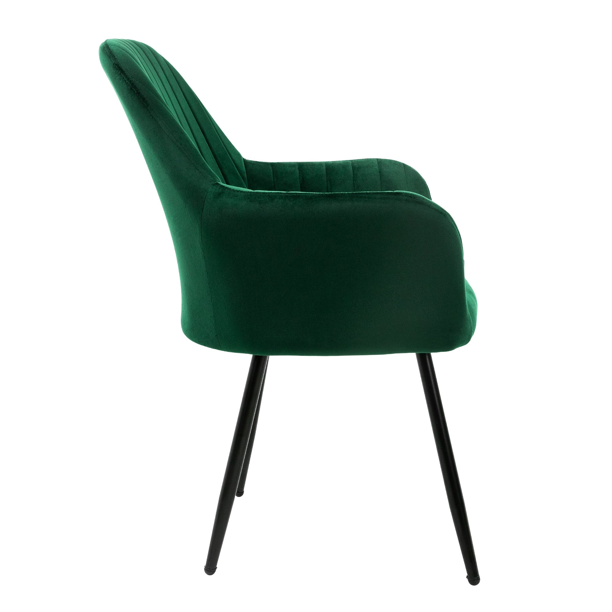 ML-Design chaises salle à manger velours vert lot 2 dossier rembourré