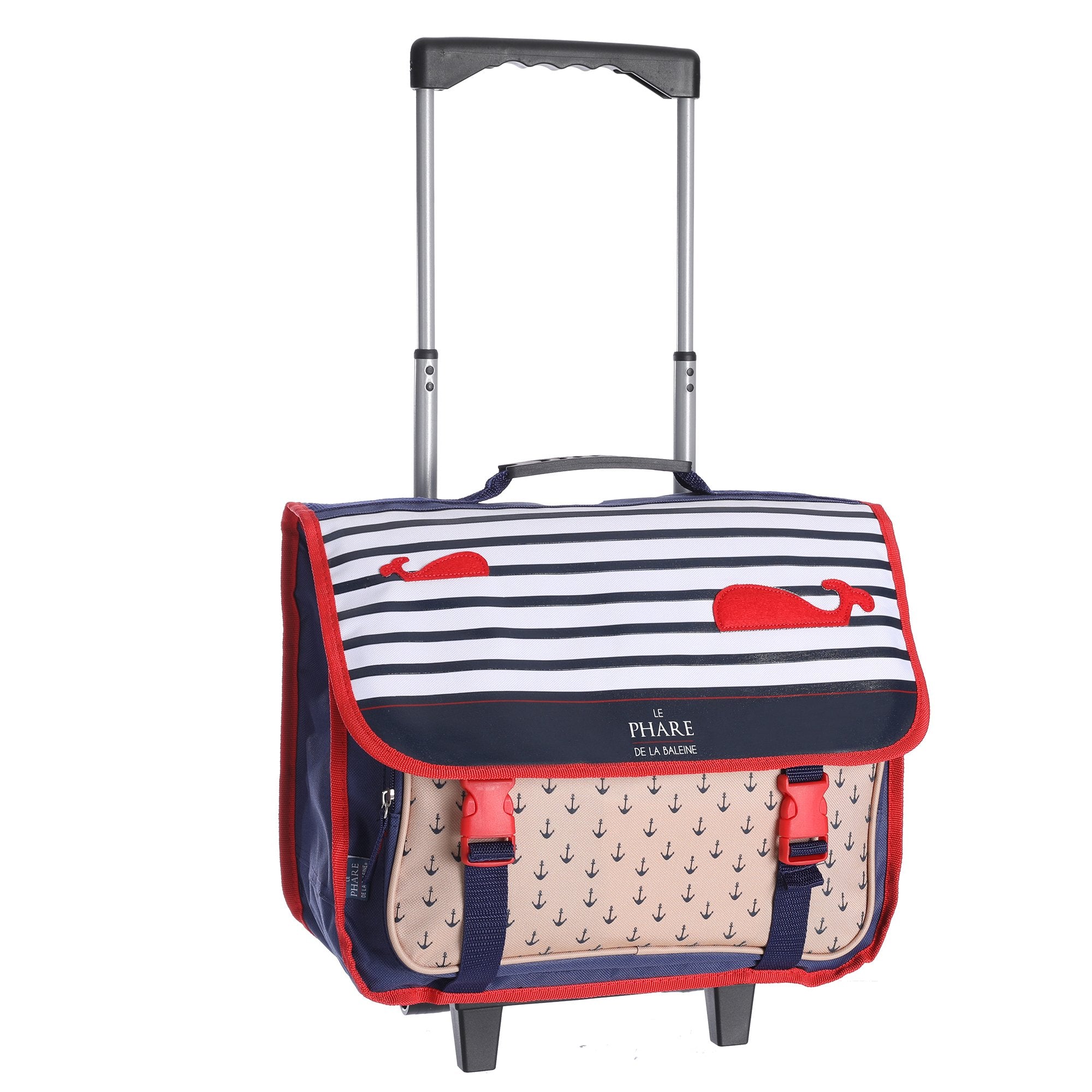Cartable Trolley 4-6 Ans Crabes Rayures École