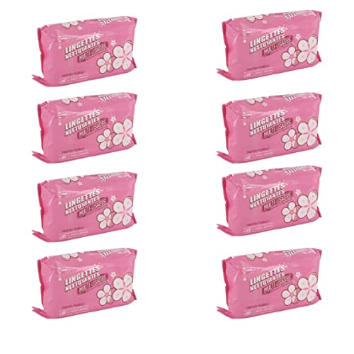 Leader Price lingettes nettoyantes multi-usages x80 lot 8 floral