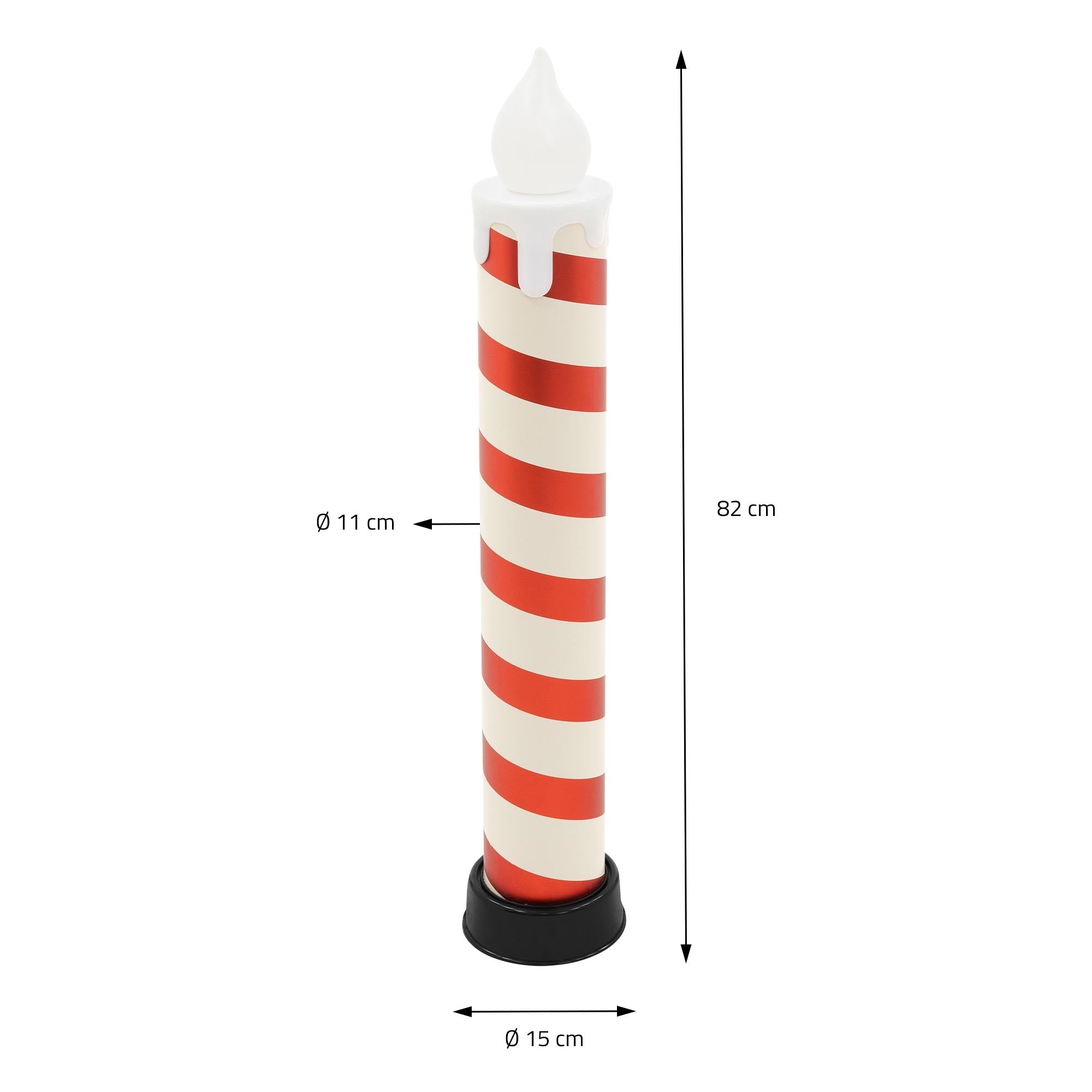 ECD Germany Lot 2 bougies LED 82 cm blanc-rouge timer extérieur