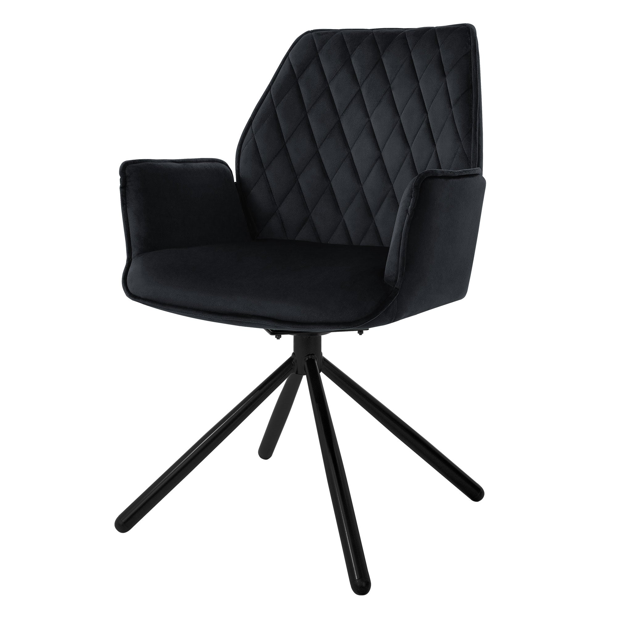 ECD Germany Möbel chaise pivotante velours noir 180°