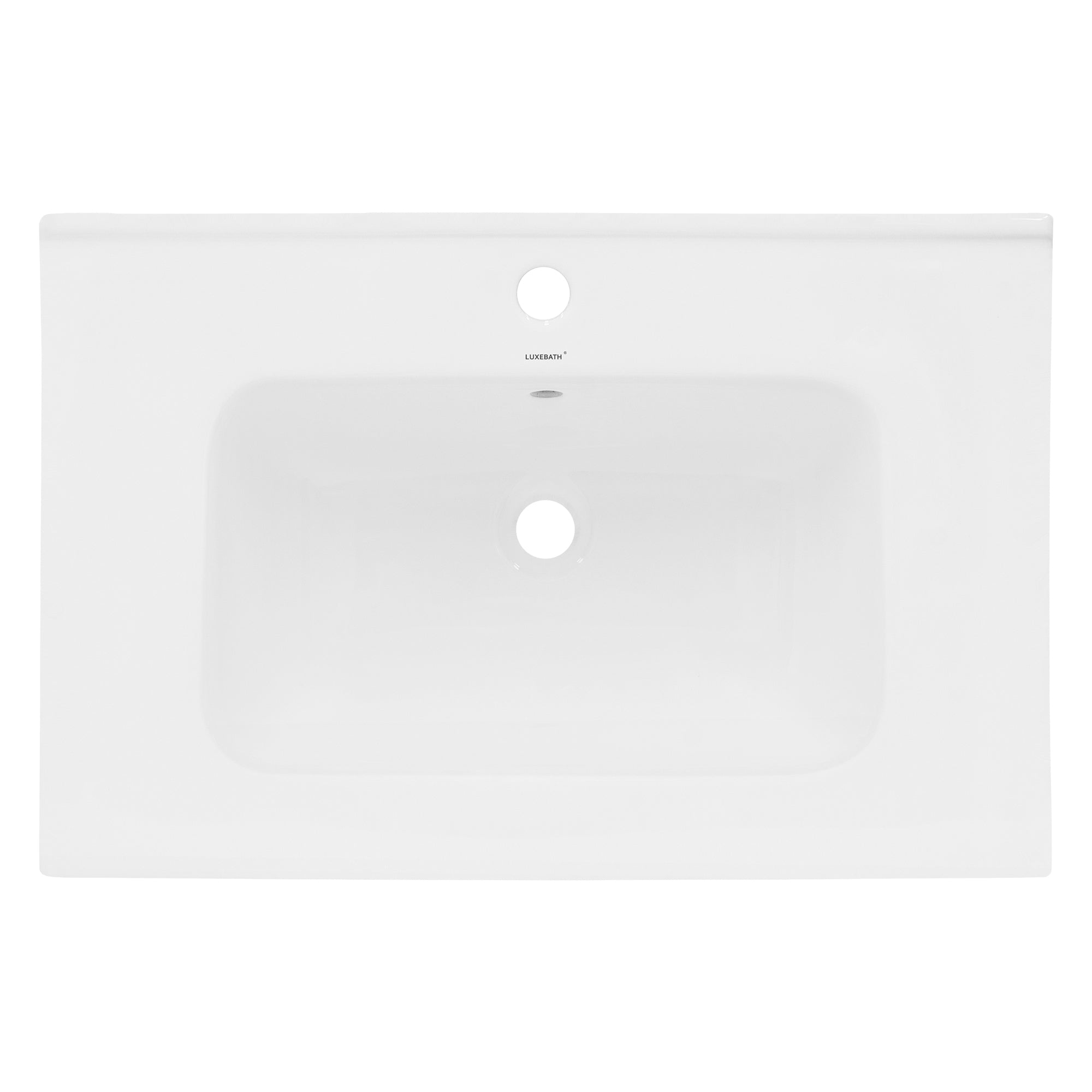 ECD Germany Sanitär lavabo encastrable 71x46 blanc céramique avec bonde