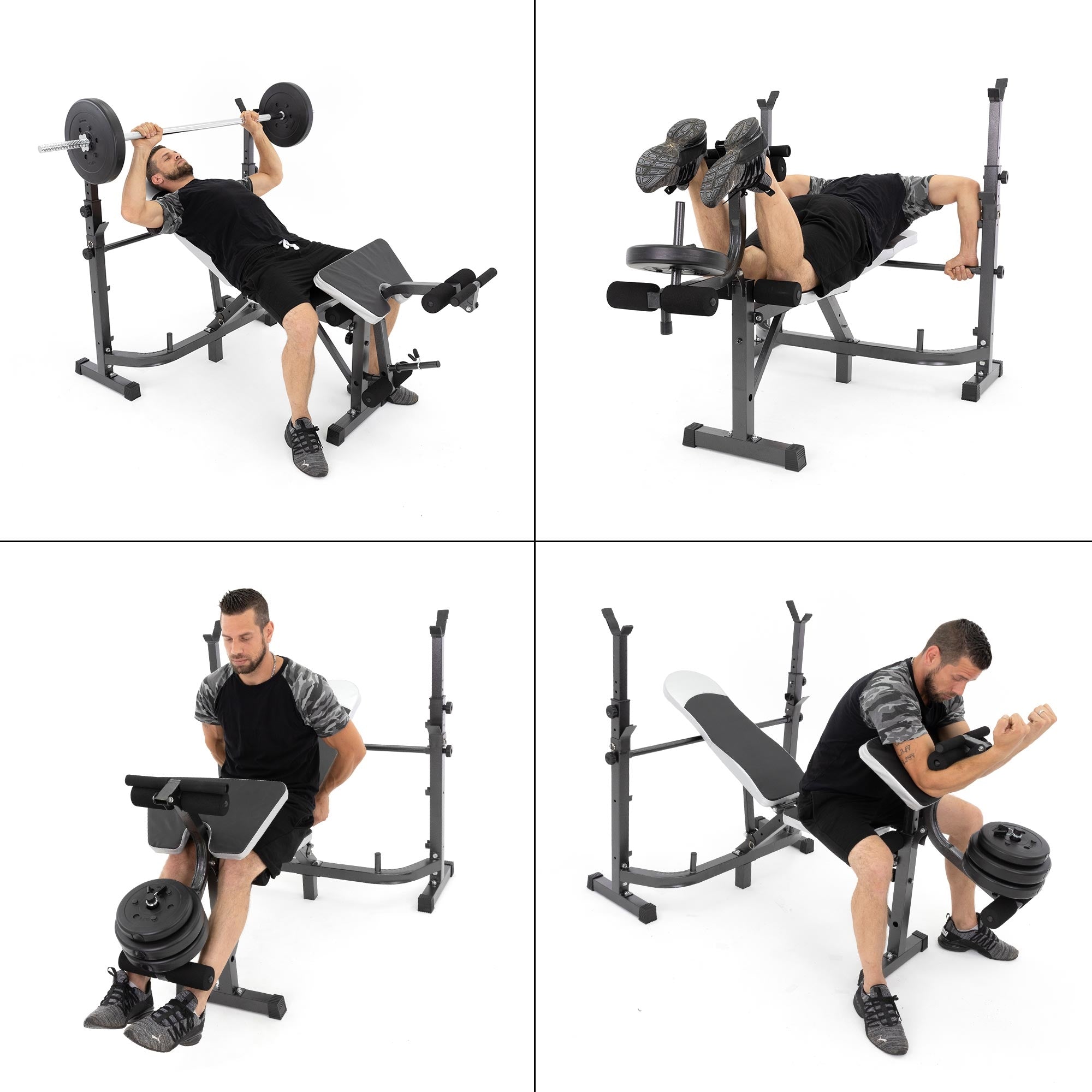 ECD Germany Sport & Freizeit banc de musculation anthracite 255 kg