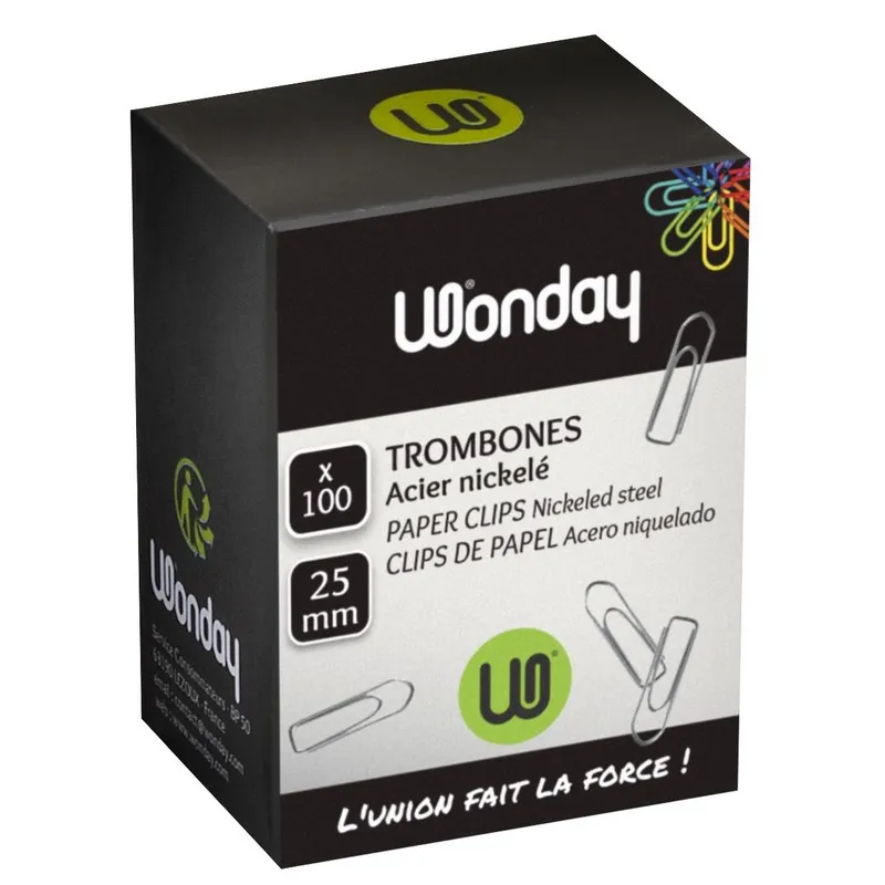 Safe Tool Fournitures de bureau trombones galva 25 mm x100