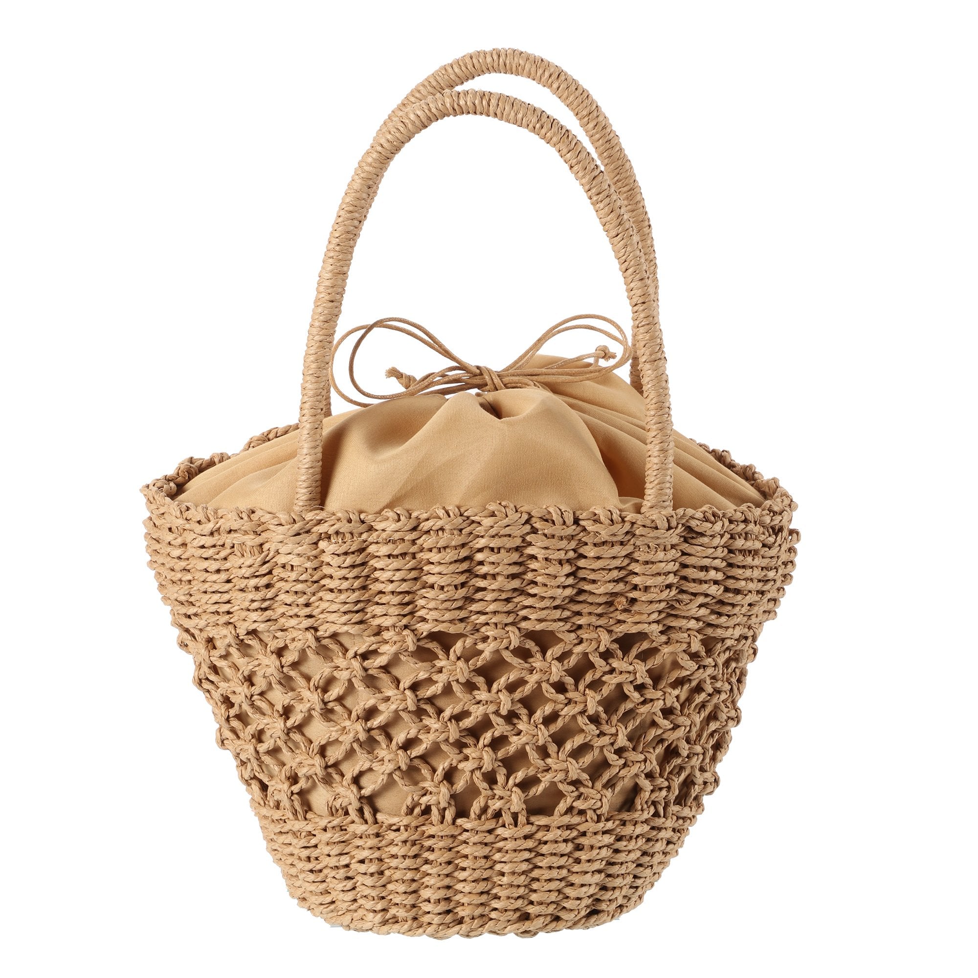 Stokomani Mode sac seau osier marron