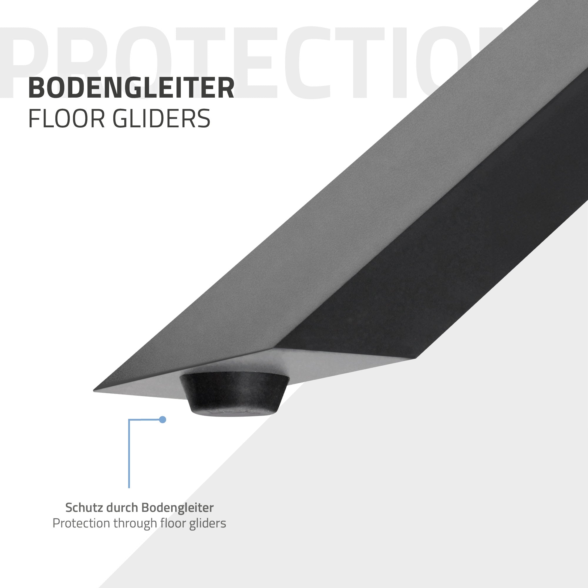 ECD Germany pieds table X-Design 60x72 cm anthracite lot 2