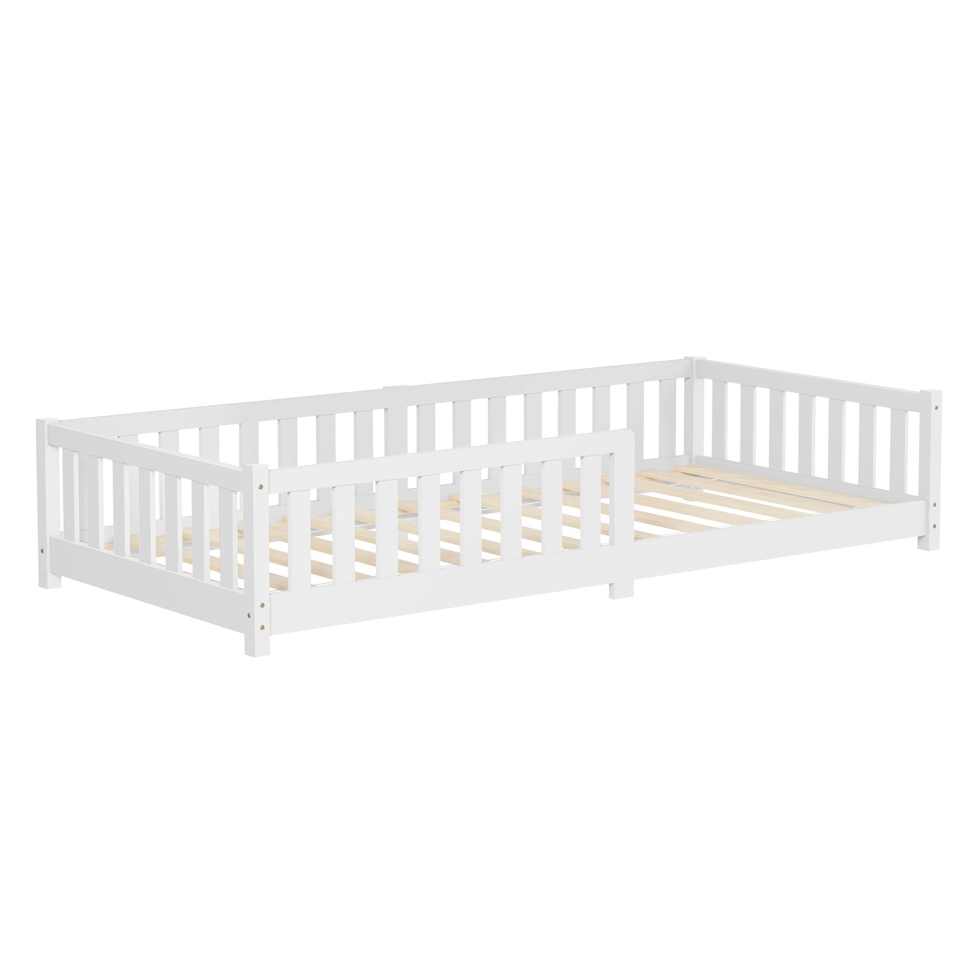 ECD Germany Kinder lit enfant 90x200 blanc barrière pin