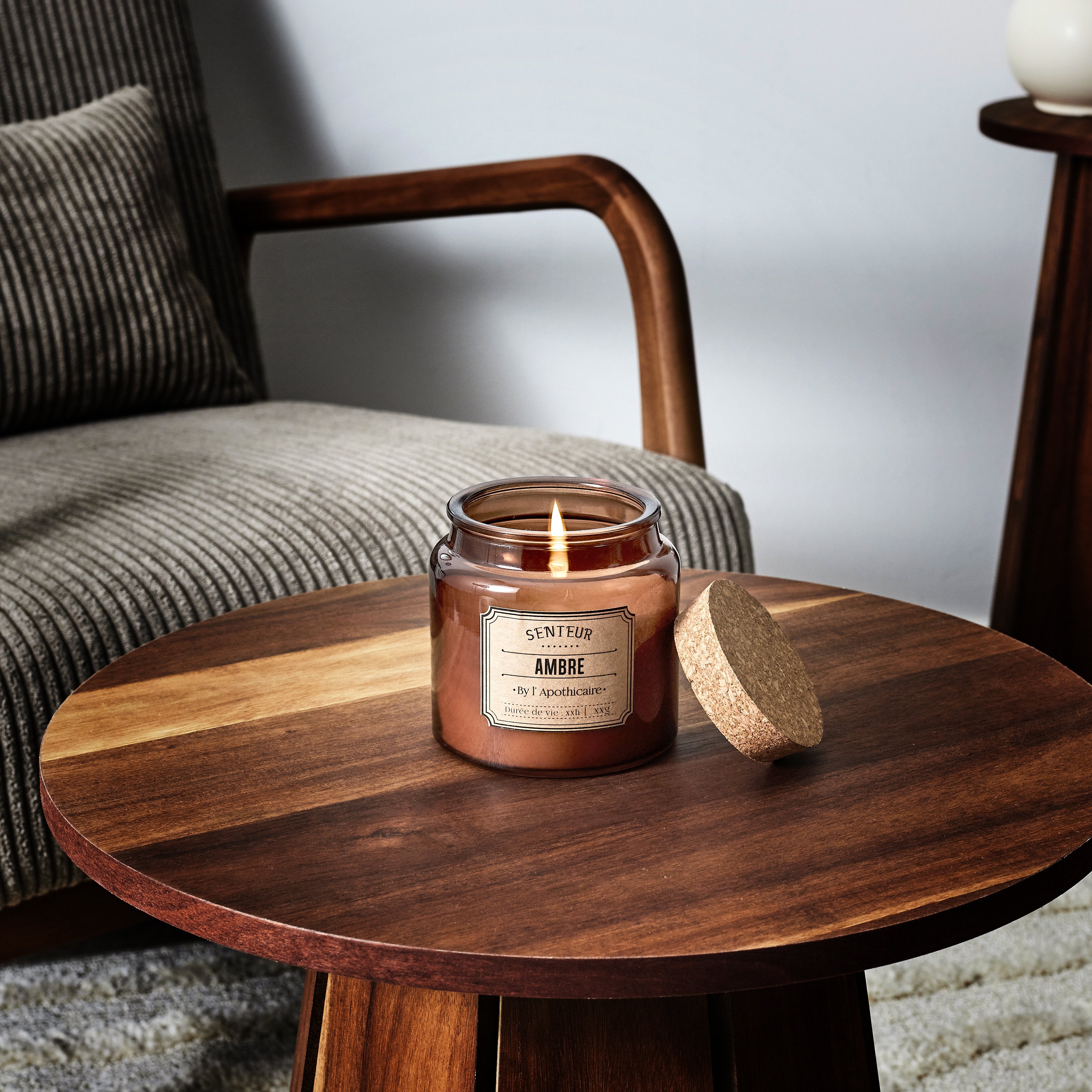 Stokomani Maison bougie parfumée pot apothicaire musc blanc