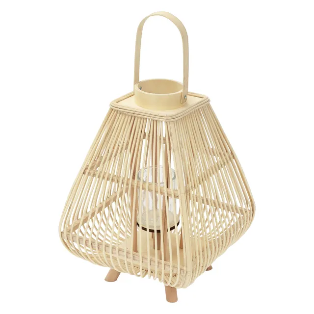ECD Germany Garten lanterne bambou 55,5 cm avec verre