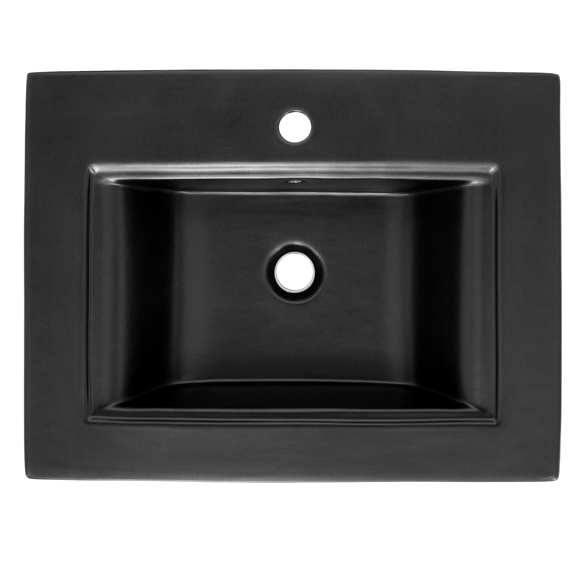 ECD Sanitär lavabo céramique noir 61 cm avec bonde