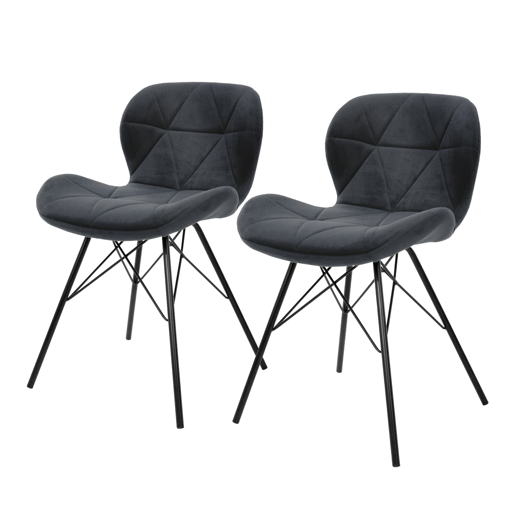 ECD Germany Möbel Chaise salle à manger velours anthracite lot 2