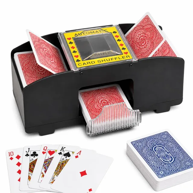 Shop-Story Mélangeur cartes automatique électrique 2 jeux noir