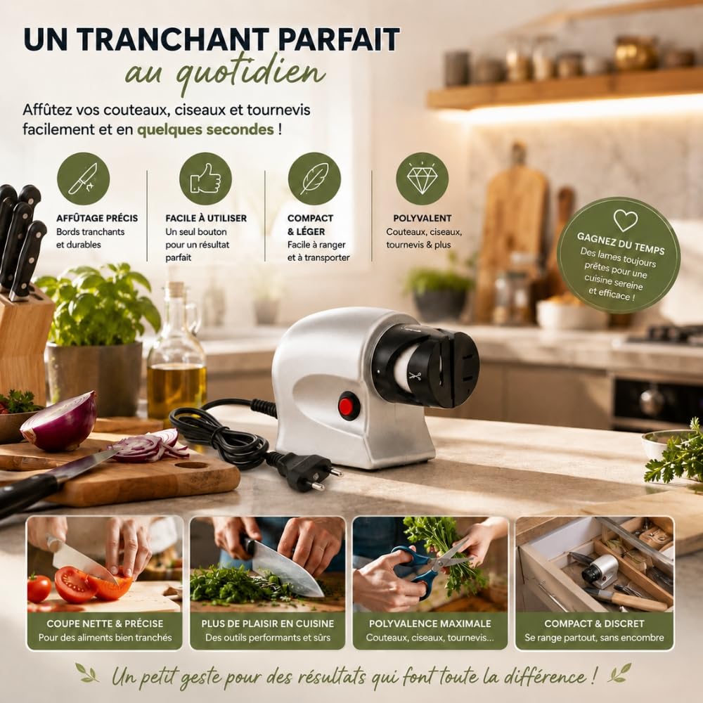 Shop-Story Maison affûteur électrique 20W couteaux ciseaux