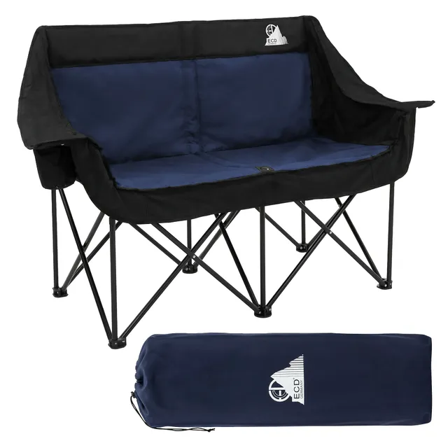 ECD Germany Chaise camping double bleue 2 places 200kg