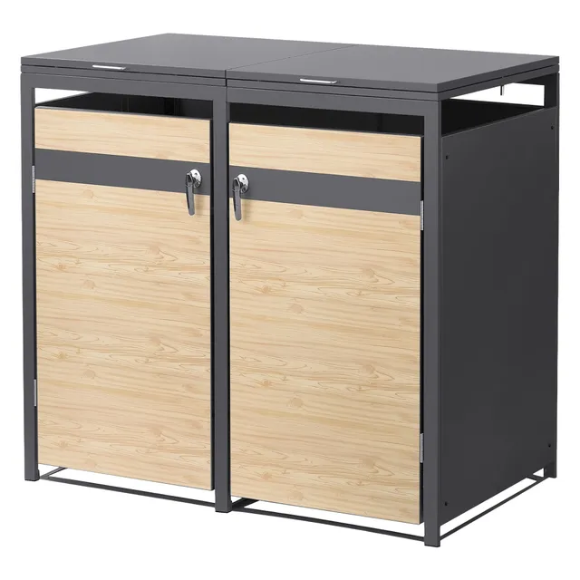 ECD Germany Garten Cache-poubelle double 240L Lärche
