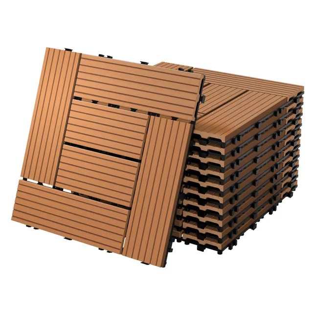 ECD Germany Garten 55 dalles WPC 30x30 marron clair mosaïque